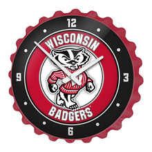 Load image into Gallery viewer, Wisconsin Badgers: Mascot - Bottle Cap Wall Clock - The Fan-Brand