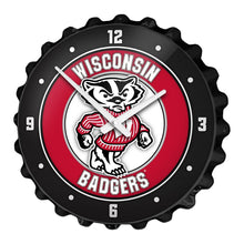 Load image into Gallery viewer, Wisconsin Badgers: Mascot - Bottle Cap Wall Clock - The Fan-Brand