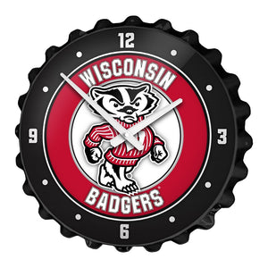 Wisconsin Badgers: Mascot - Bottle Cap Wall Clock - The Fan-Brand