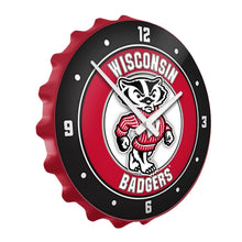 Load image into Gallery viewer, Wisconsin Badgers: Mascot - Bottle Cap Wall Clock - The Fan-Brand