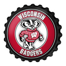 Load image into Gallery viewer, Wisconsin Badgers: Mascot - Bottle Cap Wall Sign - The Fan-Brand