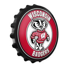 Load image into Gallery viewer, Wisconsin Badgers: Mascot - Bottle Cap Wall Sign - The Fan-Brand