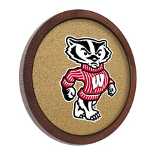 Load image into Gallery viewer, Wisconsin Badgers: Mascot - &quot;Faux&quot; Barrel Framed Cork Board - The Fan-Brand