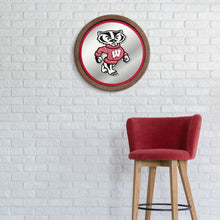 Load image into Gallery viewer, Wisconsin Badgers: Mascot - &quot;Faux&quot; Barrel Top Mirrored Wall Sign - The Fan-Brand