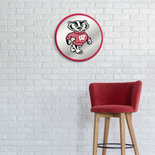 Load image into Gallery viewer, Wisconsin Badgers: Mascot - Modern Disc Mirrored Wall Sign - The Fan-Brand