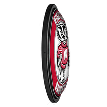 Load image into Gallery viewer, Wisconsin Badgers: Mascot - Round Slimline Lighted Wall Sign - The Fan-Brand