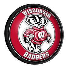 Load image into Gallery viewer, Wisconsin Badgers: Mascot - Round Slimline Lighted Wall Sign - The Fan-Brand