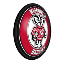 Load image into Gallery viewer, Wisconsin Badgers: Mascot - Round Slimline Lighted Wall Sign - The Fan-Brand