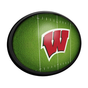 Wisconsin Badgers: On the 50 - Oval Slimline Lighted Wall Sign - The Fan-Brand