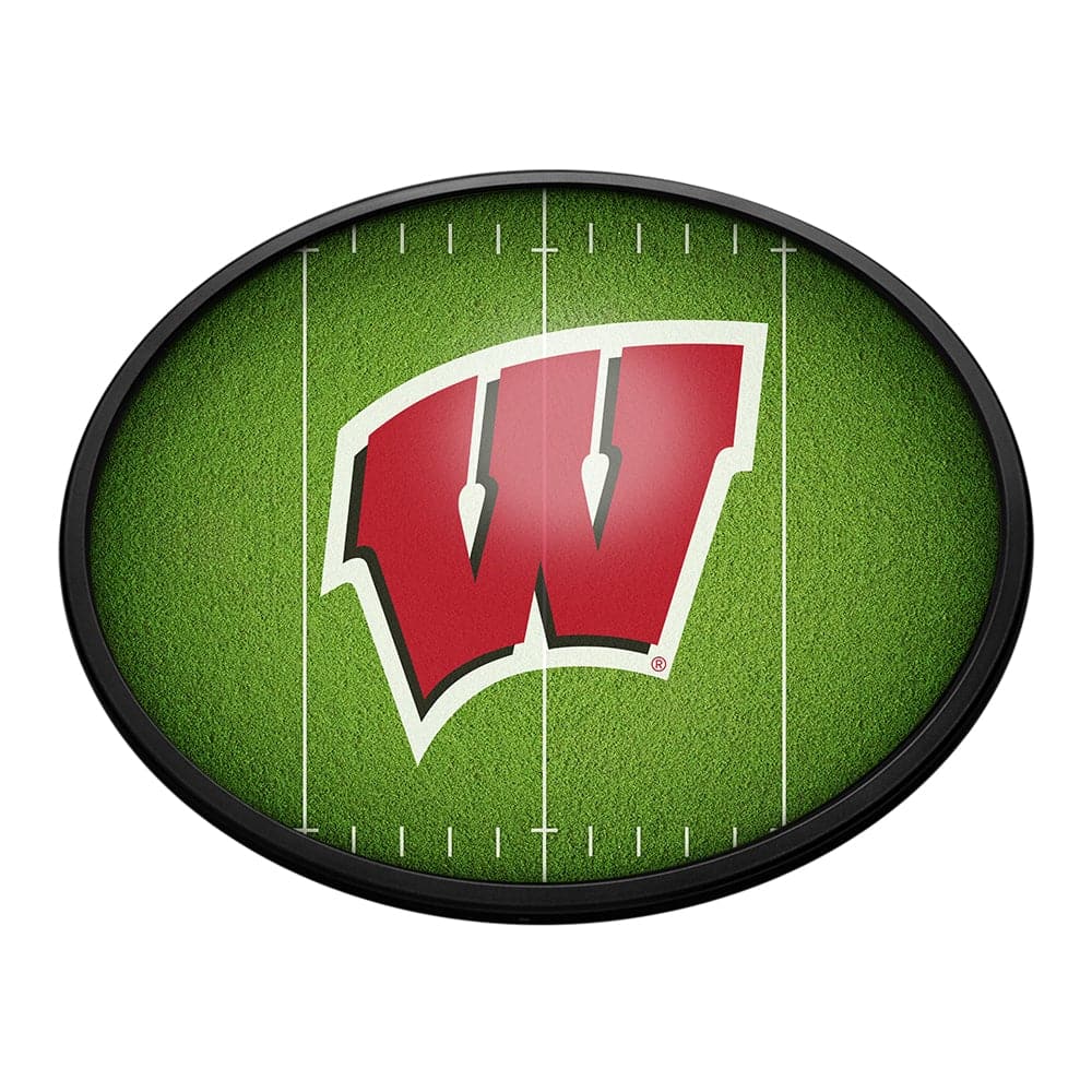 Wisconsin Badgers: On the 50 - Oval Slimline Lighted Wall Sign - The Fan-Brand