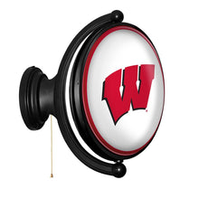 Load image into Gallery viewer, Wisconsin Badgers: Original Oval Rotating Lighted Wall Sign - The Fan-Brand