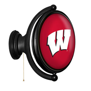 Wisconsin Badgers: Original Oval Rotating Lighted Wall Sign - The Fan-Brand