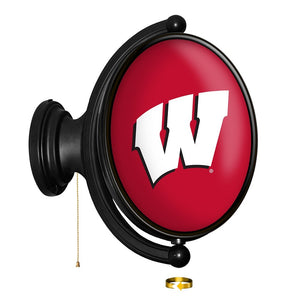 Wisconsin Badgers: Original Oval Rotating Lighted Wall Sign - The Fan-Brand