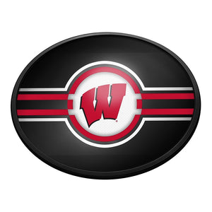 Wisconsin Badgers: Oval Slimline Lighted Wall Sign - The Fan-Brand