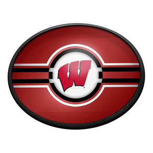 Wisconsin Badgers: Oval Slimline Lighted Wall Sign - The Fan-Brand