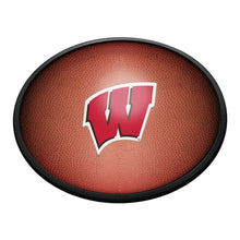 Load image into Gallery viewer, Wisconsin Badgers: Pigskin - Oval Slimline Lighted Wall Sign - The Fan-Brand