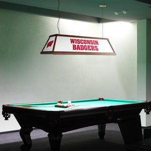 Wisconsin Badgers: Premium Wood Pool Table Light - The Fan-Brand