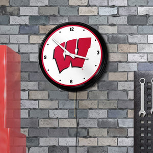 Wisconsin Badgers: Retro Lighted Wall Clock - The Fan-Brand