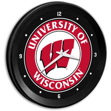 Load image into Gallery viewer, Wisconsin Badgers: Ribbed Frame Wall Clock - The Fan-Brand