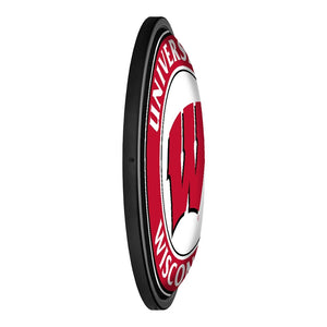 Wisconsin Badgers: Round Slimline Lighted Wall Sign - The Fan-Brand