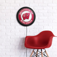 Load image into Gallery viewer, Wisconsin Badgers: Round Slimline Lighted Wall Sign - The Fan-Brand