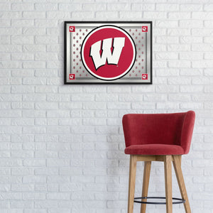 Wisconsin Badgers: Team Spirit - Framed Mirrored Wall Sign - The Fan-Brand