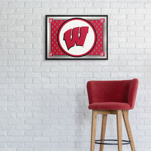 Wisconsin Badgers: Team Spirit - Framed Mirrored Wall Sign - The Fan-Brand