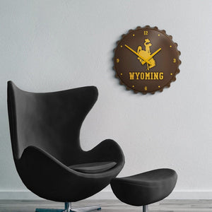 Wyoming Cowboys: Bottle Cap Wall Clock - The Fan-Brand