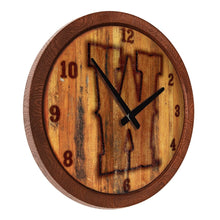 Load image into Gallery viewer, Wyoming Cowboys: Branded &quot;Faux&quot; Barrel Top Wall Clock - The Fan-Brand