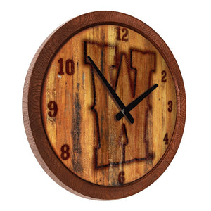 Wyoming Cowboys: Branded "Faux" Barrel Top Wall Clock - The Fan-Brand