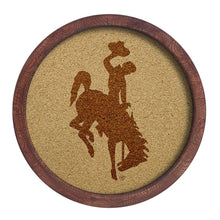 Load image into Gallery viewer, Wyoming Cowboys: &quot;Faux&quot; Barrel Framed Cork Board - The Fan-Brand