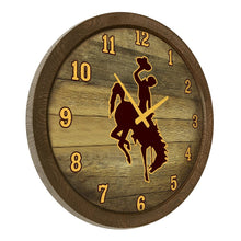 Load image into Gallery viewer, Wyoming Cowboys: &quot;Faux&quot; Barrel Top Wall Clock - The Fan-Brand