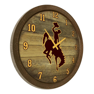 Wyoming Cowboys: "Faux" Barrel Top Wall Clock - The Fan-Brand