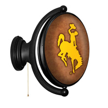 Load image into Gallery viewer, Wyoming Cowboys: Leather - Original Oval Rotating Lighted Wall Sign - The Fan-Brand