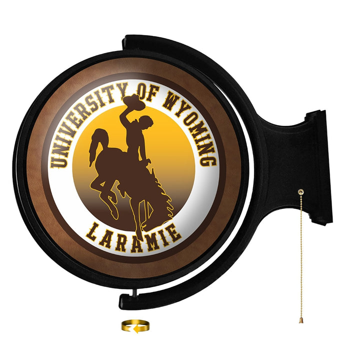 Wyoming Cowboys: Original Round Rotating Lighted Wall Sign - The Fan-Brand