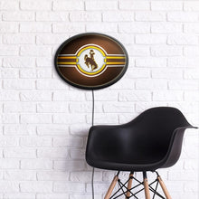 Load image into Gallery viewer, Wyoming Cowboys: Oval Slimline Lighted Wall Sign - The Fan-Brand