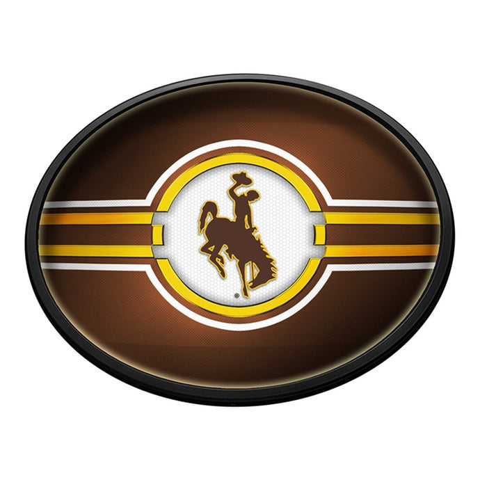 Wyoming Cowboys: Oval Slimline Lighted Wall Sign - The Fan-Brand