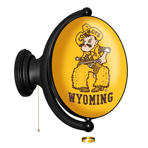 Wyoming Cowboys: Pistol Pete - Original Oval Rotating Lighted Wall Sign - The Fan-Brand