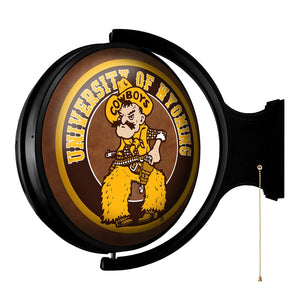 Wyoming Cowboys: Pistol Pete - Original Round Rotating Lighted Wall Sign - The Fan-Brand