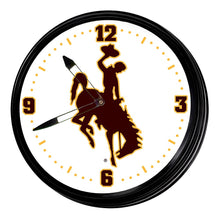 Load image into Gallery viewer, Wyoming Cowboys: Retro Lighted Wall Clock - The Fan-Brand