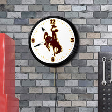 Load image into Gallery viewer, Wyoming Cowboys: Retro Lighted Wall Clock - The Fan-Brand