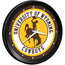Load image into Gallery viewer, Wyoming Cowboys: Ribbed Frame Wall Clock - The Fan-Brand