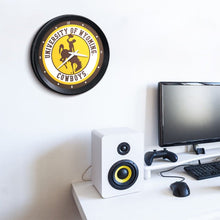 Load image into Gallery viewer, Wyoming Cowboys: Ribbed Frame Wall Clock - The Fan-Brand