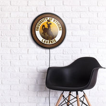 Load image into Gallery viewer, Wyoming Cowboys: Round Slimline Lighted Wall Sign - The Fan-Brand