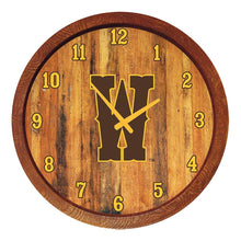 Load image into Gallery viewer, Wyoming Cowboys: W - &quot;Faux&quot; Barrel Top Wall Clock - The Fan-Brand