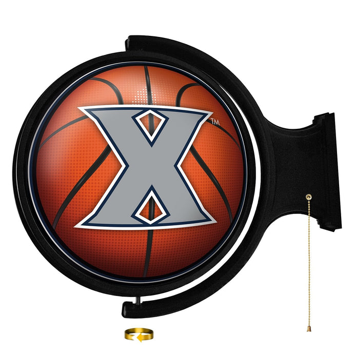 Xavier Musketeers: Basketball - Original Round Rotating Lighted Wall Sign - The Fan-Brand