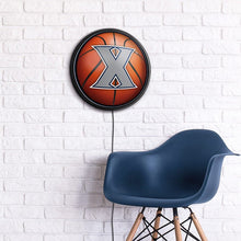 Load image into Gallery viewer, Xavier Musketeers: Basketball - Round Slimline Lighted Wall Sign - The Fan-Brand