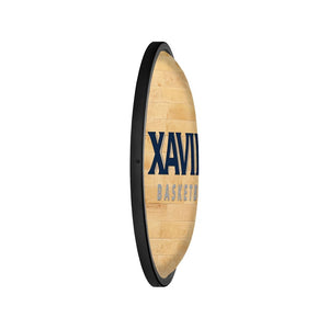 Xavier Musketeers: Hardwood - Oval Slimline Lighted Wall Sign - The Fan-Brand