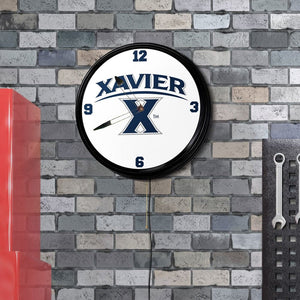 Xavier Musketeers: Retro Lighted Wall Clock - The Fan-Brand