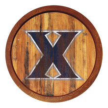 Load image into Gallery viewer, Xavier Musketeers: Weathered &quot;Faux&quot; Barrel Top Sign - The Fan-Brand